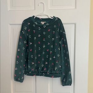 Cat & Jack Green Floral Kids Crew Neck
